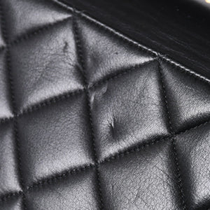 極美品 CHANEL シャネル Sフラップ Wチェーンショルダーバッグ 2番台 ココマーク ラムスキン ブラック ゴールド金具 中古 4a007796