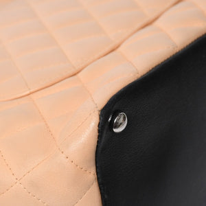 極美品 CHANEL シャネル CANBON カンボンライン スモール トートバッグ A25166 9番台 ココマーク カーフスキン ベージュ 中古 4a007781