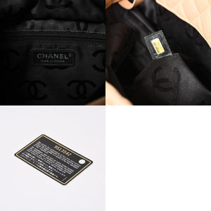極美品 CHANEL シャネル CANBON カンボンライン スモール トートバッグ A25166 9番台 ココマーク カーフスキン ベージュ 中古 4a007781