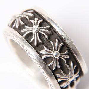 極美品 CHROME HEARTS クロムハーツ SPINNER CHX スピナー CHX リング 指輪 アクセサリー 重量約32.5g シルバー925 サイズ19号 中古 4a008202