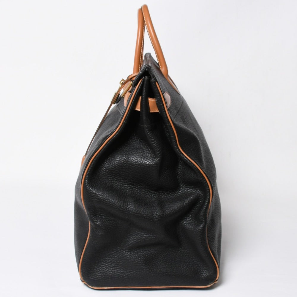 HERMES エルメス オータクロア55 ハンドバッグ ○O刻印 フィヨルド ヴォースイフト ブラック ゴールド GD金具 内縫い 1985年 美品 中古 4a007851