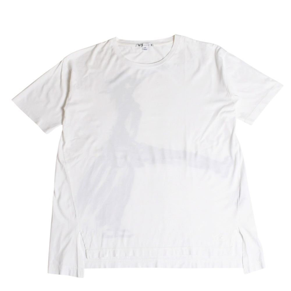 極美品 Y-3 ワイスリー LOGO GFX TEE デッサンTシャツ 16C001 Sサイズ 山本耀司 ヨウジヤマモト ホワイト オーバーサイズ 中古 4a007821