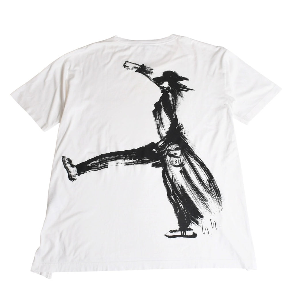極美品 Y-3 ワイスリー LOGO GFX TEE デッサンTシャツ 16C001 Sサイズ 山本耀司 ヨウジヤマモト ホワイト オーバーサイズ 中古 4a007821
