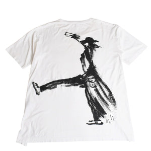 極美品 Y-3 ワイスリー LOGO GFX TEE デッサンTシャツ 16C001 Sサイズ 山本耀司 ヨウジヤマモト ホワイト オーバーサイズ 中古 4a007821