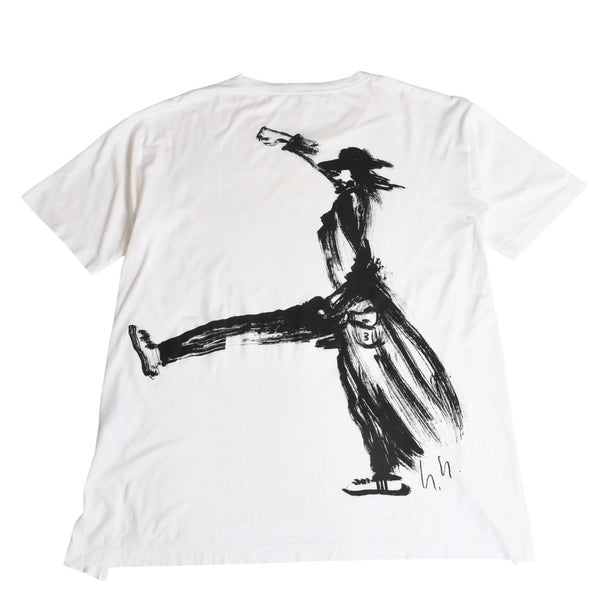極美品 Y-3 ワイスリー LOGO GFX TEE デッサンTシャツ 16C001 Sサイズ 山本耀司 ヨウジヤマモト ホワイト オーバーサイズ 中古 4a007821