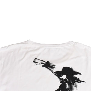 極美品 Y-3 ワイスリー LOGO GFX TEE デッサンTシャツ 16C001 Sサイズ 山本耀司 ヨウジヤマモト ホワイト オーバーサイズ 中古 4a007821
