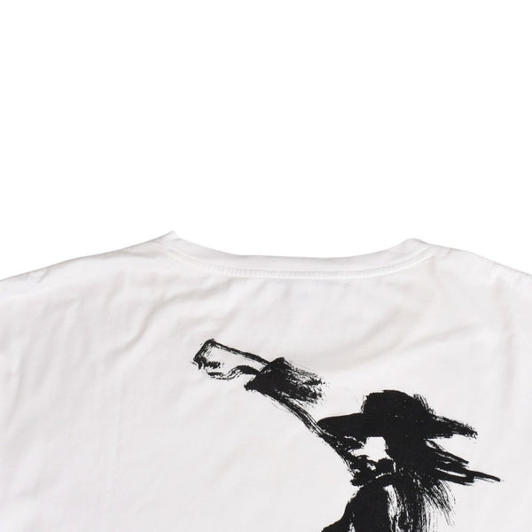 極美品 Y-3 ワイスリー LOGO GFX TEE デッサンTシャツ 16C001 Sサイズ 山本耀司 ヨウジヤマモト ホワイト オーバーサイズ 中古 4a007821