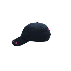 極美品 RALPH LAUREN ラルフローレン PINKPONY ピンクポニー ツイル ボール キャップ コットン ブラック ピンク 中古 4a007816
