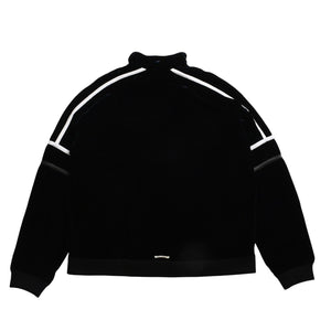 極美品 CHROME HEARTS クロムハーツ Y NOT ベロアトラックジャケット XLサイズ ネイビー ゴールド ホワイト グレー ダガー クロスボール シルバー金具 中古 4a007898
