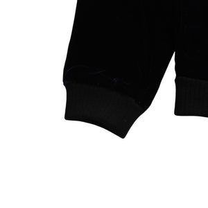 極美品 CHROME HEARTS クロムハーツ Y NOT ベロアトラックジャケット XLサイズ ネイビー ゴールド ホワイト グレー ダガー クロスボール シルバー金具 中古 4a007898