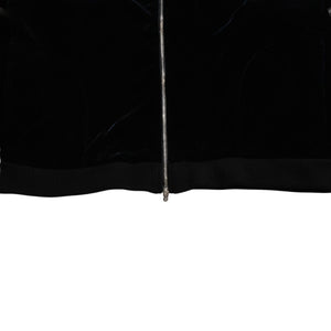 極美品 CHROME HEARTS クロムハーツ Y NOT ベロアトラックジャケット XLサイズ ネイビー ゴールド ホワイト グレー ダガー クロスボール シルバー金具 中古 4a007898