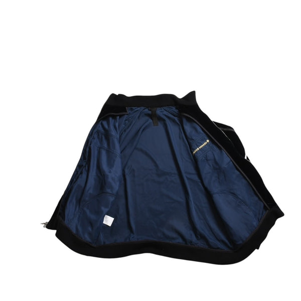 極美品 CHROME HEARTS クロムハーツ Y NOT ベロアトラックジャケット XLサイズ ネイビー ゴールド ホワイト グレー ダガー クロスボール シルバー金具 中古 4a007898