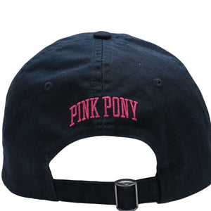 極美品 RALPH LAUREN ラルフローレン PINKPONY ピンクポニー ツイル ボール キャップ コットン ブラック ピンク 中古 4a007816