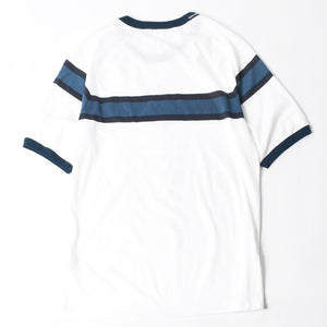 極美品 DOLCE＆GABBANA ドルチェアンドガッバーナ DGロゴリンガーTシャツ G8LW4T コットン ホワイト ネイビー サイズ48 中古 4a007820