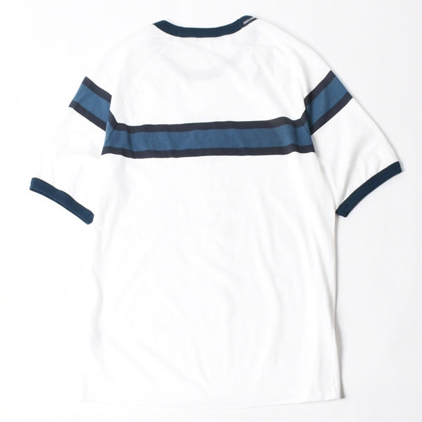 極美品 DOLCE＆GABBANA ドルチェアンドガッバーナ DGロゴリンガーTシャツ G8LW4T コットン ホワイト ネイビー サイズ48 中古 4a007820