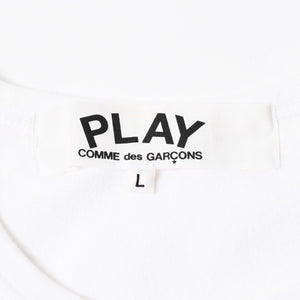 極美品 COMME des GARCONS PLAY コムデギャルソン プレイ 半袖Ｔシャツ AZ-T216 コットン ホワイト ゴールド サイズL 中古 4a007835
