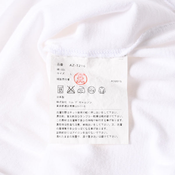 極美品 COMME des GARCONS PLAY コムデギャルソン プレイ 半袖Ｔシャツ AZ-T216 コットン ホワイト ゴールド サイズL 中古 4a007835