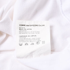 極美品 COMME des GARCONS PLAY コムデギャルソン プレイ 半袖Ｔシャツ AZ-T216 コットン ホワイト ゴールド サイズL 中古 4a007835