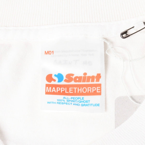 新品未使用 SAINT MICHAEL セントマイケル 半袖Tシャツ SM-MK1-0000-C09 サイズL ロバート メイプルソープ ホワイト 中古 4a008186