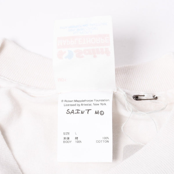 新品未使用 SAINT MICHAEL セントマイケル 半袖Tシャツ SM-MK1-0000-C09 サイズL ロバート メイプルソープ ホワイト 中古 4a008186