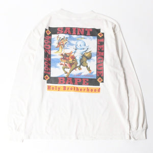 新品未使用 SAINT MICHAEL セントマイケル × A BATHING APE ア ベイシング エイプ 長袖Tシャツ SM-MK1-0000-C39 サイズL 中古 4a008193