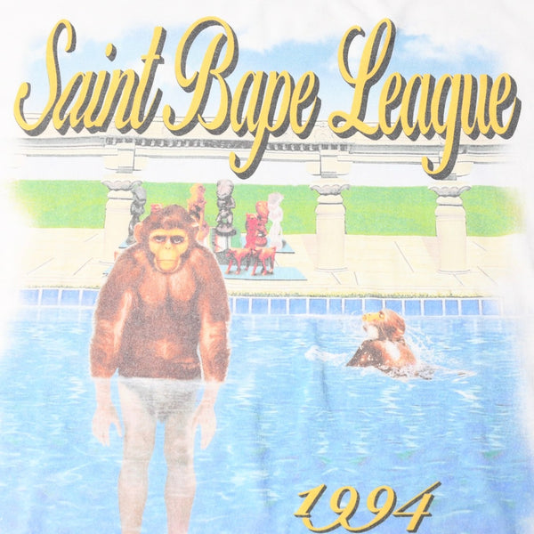 新品未使用 SAINT MICHAEL セントマイケル × A BATHING APE ア ベイシング エイプ 長袖Tシャツ SM-MK1-0000-C39 サイズL 中古 4a008193