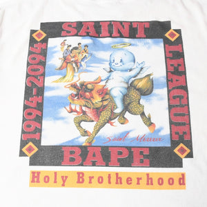 新品未使用 SAINT MICHAEL セントマイケル × A BATHING APE ア ベイシング エイプ 長袖Tシャツ SM-MK1-0000-C39 サイズL 中古 4a008193