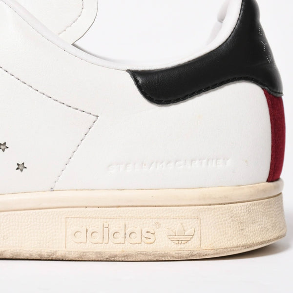 ADIDAS アディダス Stan Smith スニーカー Stella McCartney サイズ10(28.0cm) ホワイト ブルー ワインレッド ベジタリアンレザー 良品 中古 4a007846