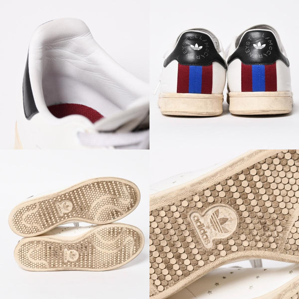 ADIDAS アディダス Stan Smith スニーカー Stella McCartney サイズ10(28.0cm) ホワイト ブルー ワインレッド ベジタリアンレザー 良品 中古 4a007846