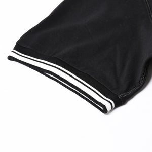 極美品 DOLCE&GABBANA ドルチェアンドガッバーナ クラウン ロゴリンガーTシャツ 王冠 48サイズ ブラック ストライプリブ 中古 4a007818