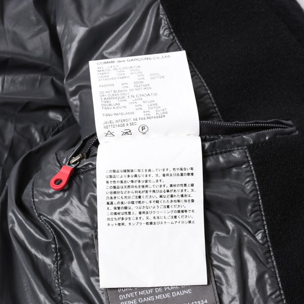 極美品 JUNYA WATANABE COMME des GARCONS MAN ジュンヤワタナベ コムデギャルソン マン × デュべティカ ウールダウンジャケット WL-J402 ブラック Sサイズ 中古 4a005941