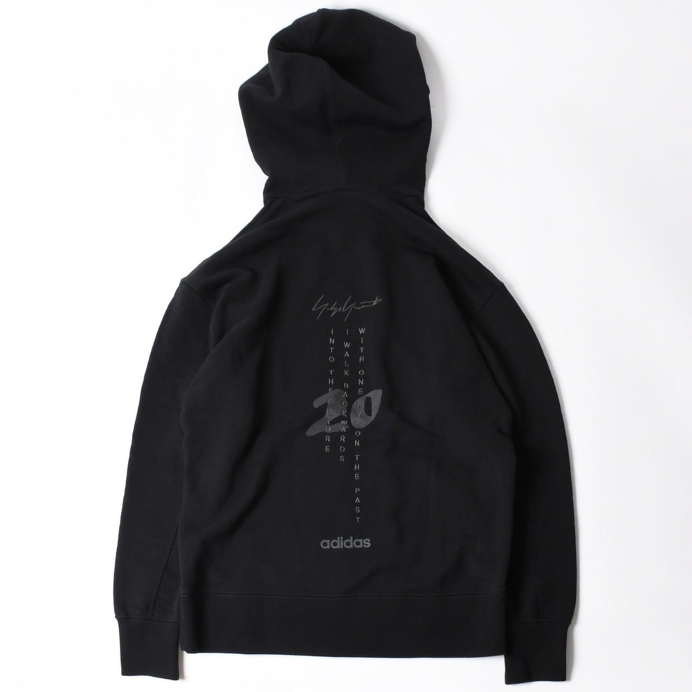 Y-3 ワイスリー プルオーバーパーカー 20周年 バックロゴ刺繍 0DY001 コットン ブラック ホワイト サイズL 中古 4a007828
