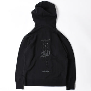 Y-3 ワイスリー プルオーバーパーカー 20周年 バックロゴ刺繍 0DY001 コットン ブラック ホワイト サイズL 中古 4a007828