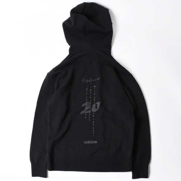 Y-3 ワイスリー プルオーバーパーカー 20周年 バックロゴ刺繍 0DY001 コットン ブラック ホワイト サイズL 中古 4a007828