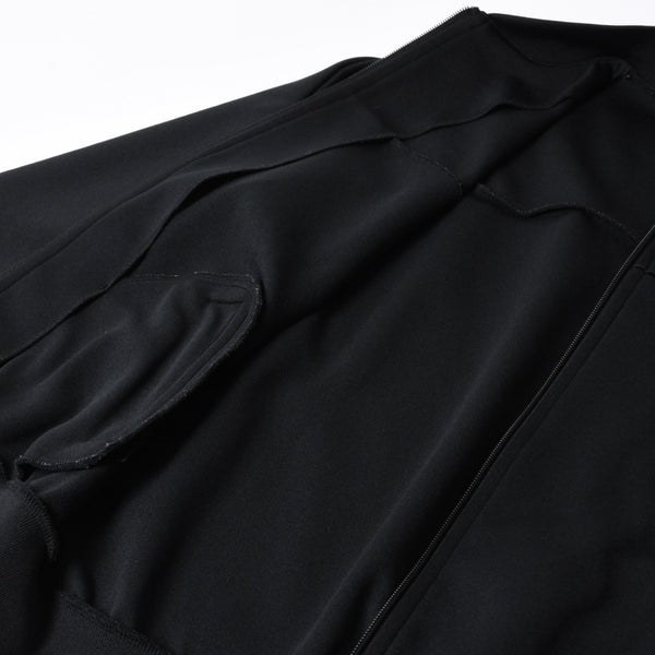 極美品 COMME des GARCONS コムデギャルソン ポリエステル トラックジャケット OI-T002 Lサイズ ブラック ライトアウター ジャージ 中古 4a007829