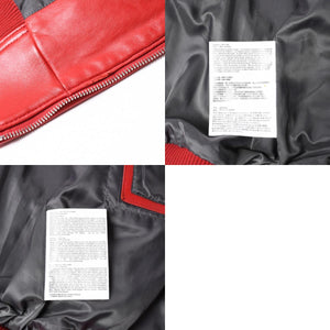 極美品 pellepelle ペレペレ legend leather jacketレジェンド レザージャケット サイズL スタッズ ラインストーン レッド ブラック 中古 4a008291