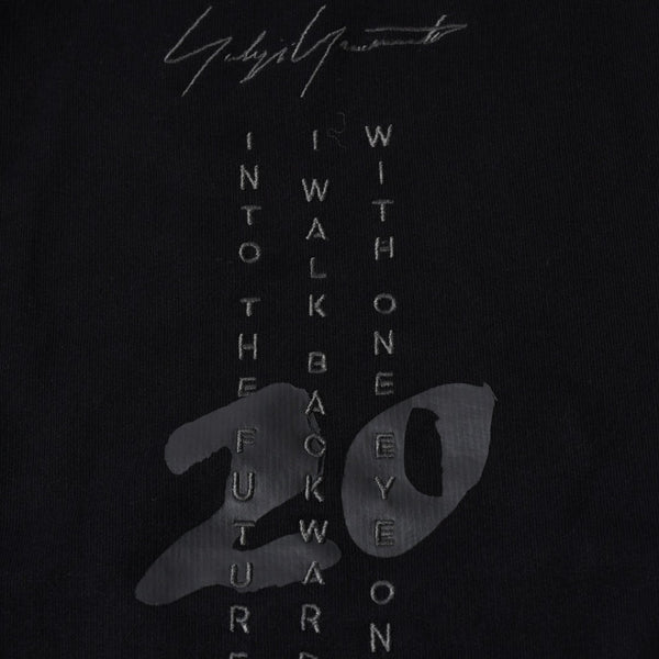 Y-3 ワイスリー プルオーバーパーカー 20周年 バックロゴ刺繍 0DY001 コットン ブラック ホワイト サイズL 中古 4a007828