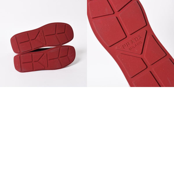 PRADA プラダ ブーツ 長靴 2WG013 レッド ワインレッド トライアングル・エンボスロゴ サイズ9 美品 中古 4a007845