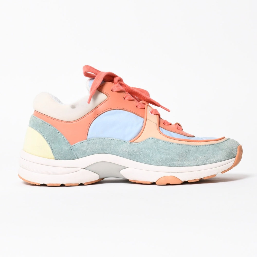 CHANEL シャネル ココマーク マルチカラー ローカットスニーカー G34360 サイズ37(23.5cm) ココマーク ラムスキン ナイロン ラムスキン 美品 中古 4a007759