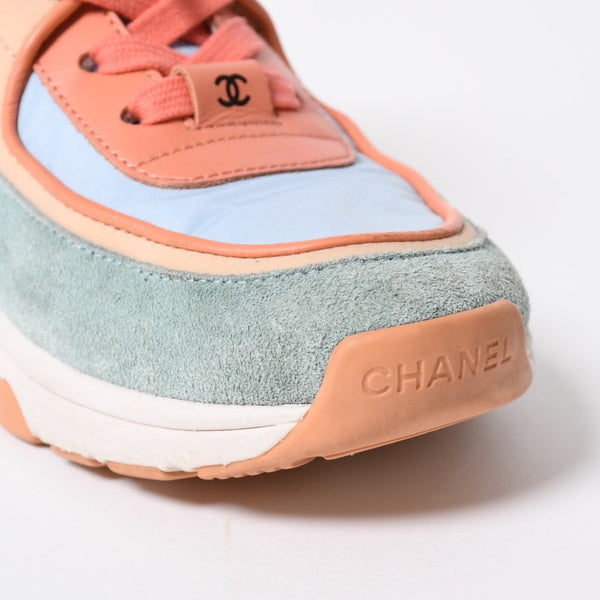 CHANEL シャネル ココマーク マルチカラー ローカットスニーカー G34360 サイズ37(23.5cm) ココマーク ラムスキン ナイロン ラムスキン 美品 中古 4a007759