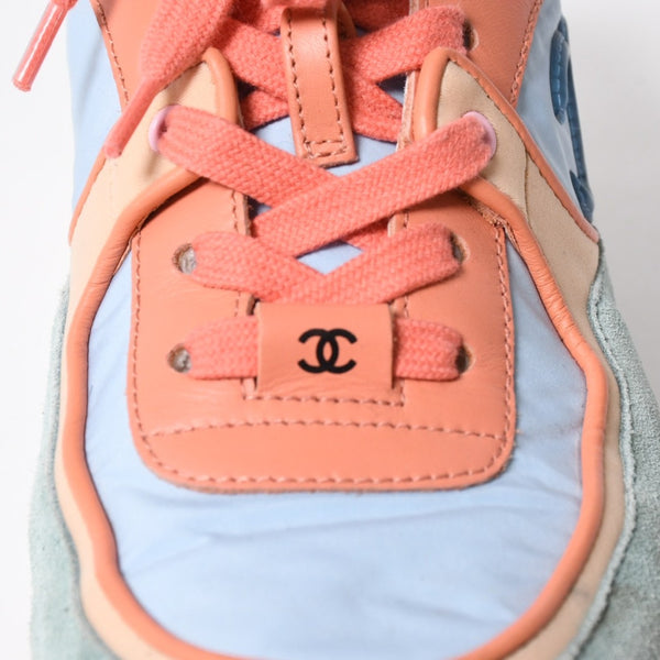 CHANEL シャネル ココマーク マルチカラー ローカットスニーカー G34360 サイズ37(23.5cm) ココマーク ラムスキン ナイロン ラムスキン 美品 中古 4a007759