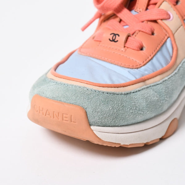 CHANEL シャネル ココマーク マルチカラー ローカットスニーカー G34360 サイズ37(23.5cm) ココマーク ラムスキン ナイロン ラムスキン 美品 中古 4a007759