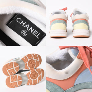 CHANEL シャネル ココマーク マルチカラー ローカットスニーカー G34360 サイズ37(23.5cm) ココマーク ラムスキン ナイロン ラムスキン 美品 中古 4a007759