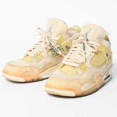 NIKE AIR JORDAN 4 ナイキエアジョーダン4 × Off-White オフホワイト スニーカー ホワイト アイボリー サイズUS7 24.0cm 美品 中古 4a007758