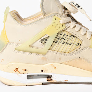 NIKE AIR JORDAN 4 ナイキエアジョーダン4 × Off-White オフホワイト スニーカー ホワイト アイボリー サイズUS7 24.0cm 美品 中古 4a007758