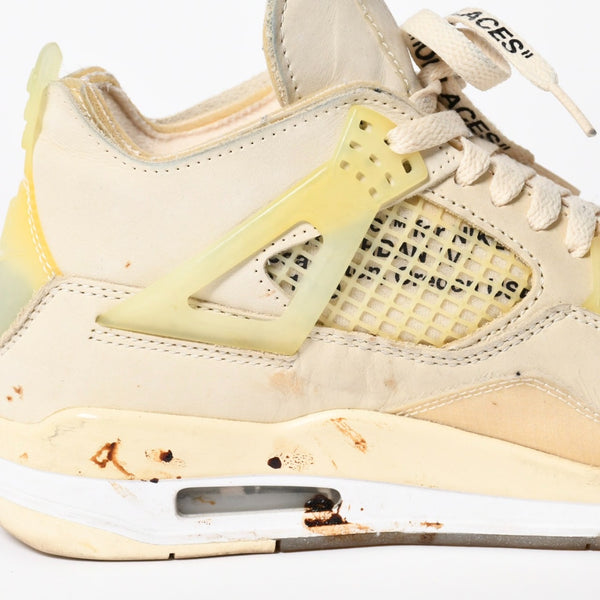 NIKE AIR JORDAN 4 ナイキエアジョーダン4 × Off-White オフホワイト スニーカー ホワイト アイボリー サイズUS7 24.0cm 美品 中古 4a007758