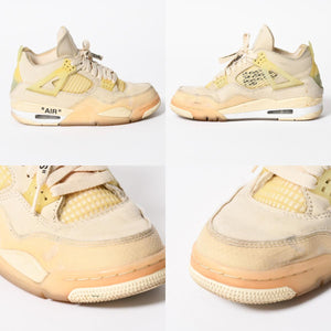 NIKE AIR JORDAN 4 ナイキエアジョーダン4 × Off-White オフホワイト スニーカー ホワイト アイボリー サイズUS7 24.0cm 美品 中古 4a007758