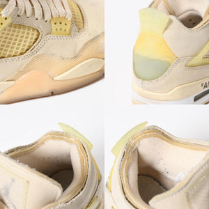 NIKE AIR JORDAN 4 ナイキエアジョーダン4 × Off-White オフホワイト スニーカー ホワイト アイボリー サイズUS7 24.0cm 美品 中古 4a007758