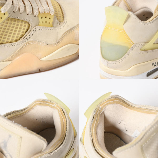 NIKE AIR JORDAN 4 ナイキエアジョーダン4 × Off-White オフホワイト スニーカー ホワイト アイボリー サイズUS7 24.0cm 美品 中古 4a007758
