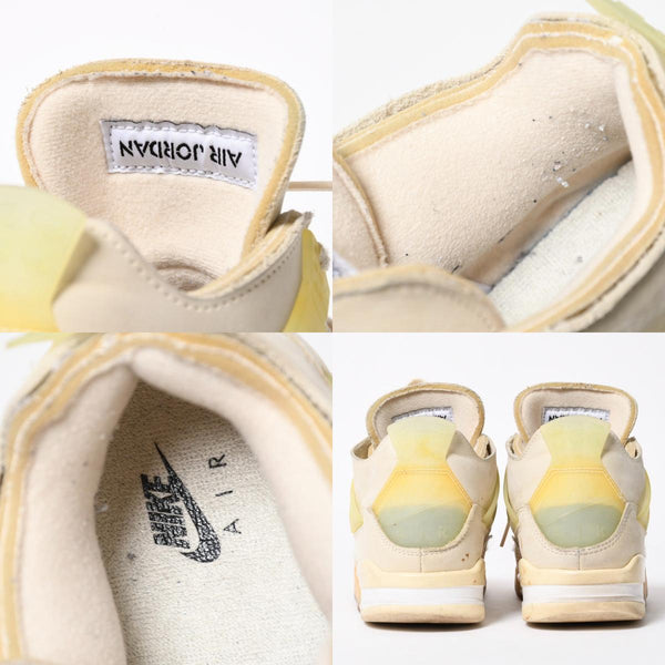 NIKE AIR JORDAN 4 ナイキエアジョーダン4 × Off-White オフホワイト スニーカー ホワイト アイボリー サイズUS7 24.0cm 美品 中古 4a007758